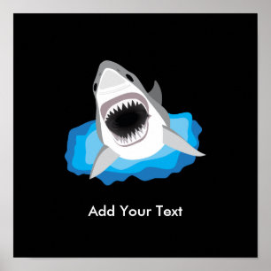 Poster Attaque de requin - ajoutez votre propre légende