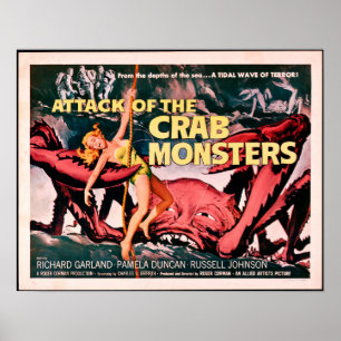 Poster Attaque des monstres de crabe 1957 Film d'horreur
