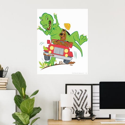 Poster Attaque Scooby Doo T-Rex (Bureau à domicile)