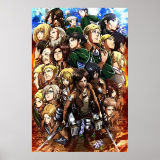 Poster Attaque sur Titan Character Collage