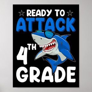 Poster Attaquer le requin de 4e année Enseignant de 4e an