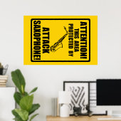 Poster Attaquer le saxophone (Bureau à domicile)