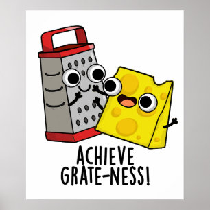 Poster Atteindre Gratesse Funny Fromage Puns