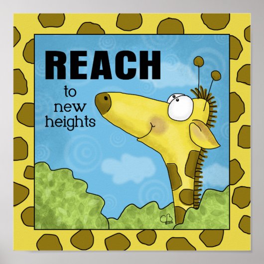 Poster Atteindre New Heights Giraffe (Devant)