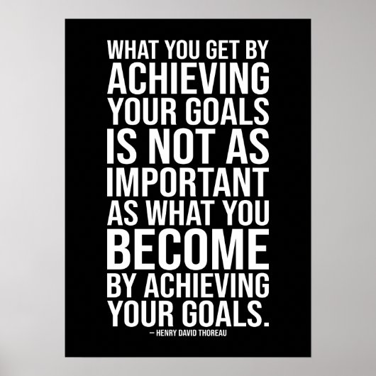 Poster Atteindre Vos Objectifs - Gym, Hustle, Succès (Devant)