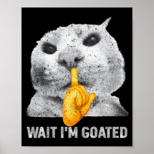 Poster Attendez, je suis un chat divin Costume de mème de