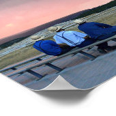 Poster Attente de la vieille geyser fidèle au coucher du (Coin)