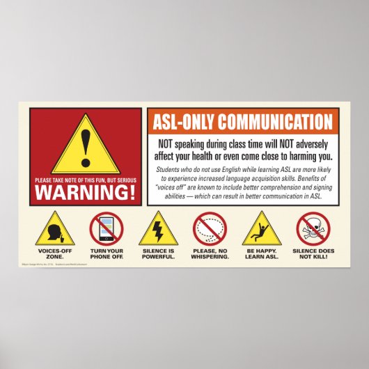 Poster Attention! ASL uniquement. Voix off poster. (Devant)