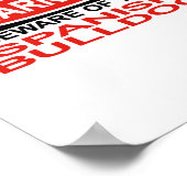 Poster Attention Au Bulldog Espagnol (Coin)