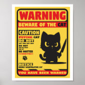 Poster Attention au chat (Devant)