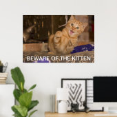 Poster Attention au Kitten (Bureau à domicile)