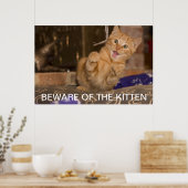 Poster Attention au Kitten (Cuisine)