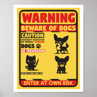 Poster Attention aux chiens