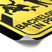 Poster Attention Bachelor Party En Cours Bachelor Drôle (Coin)