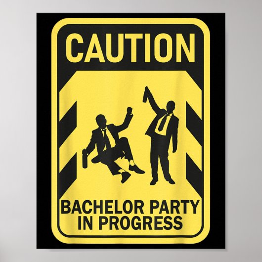 Poster Attention Bachelor Party En Cours Bachelor Drôle (Devant)