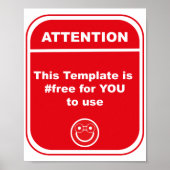 Poster Attention Ce Modèle est #libre d'utiliser Cutomize (Devant)