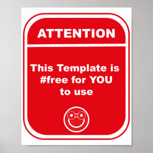 Poster Attention Ce Modèle est #libre d'utiliser Cutomize