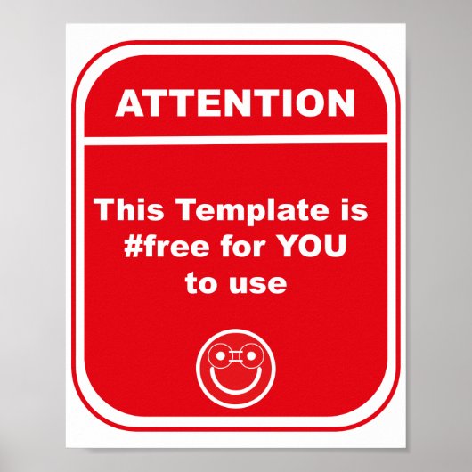 Poster Attention Ce Modèle est #libre d'utiliser Cutomize (Devant)