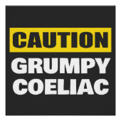 Poster Attention Coeliaque Grumpy Celiac (Devant)