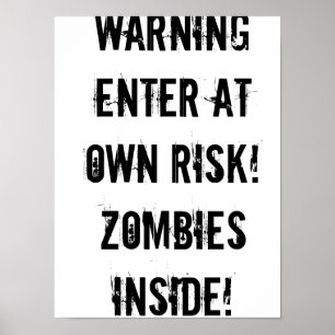Poster Attention! Des zombies !