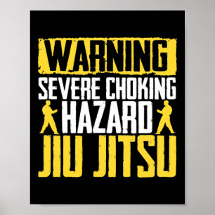 Poster Attention Je peux pratiquer le jiu-jitsu, le judo