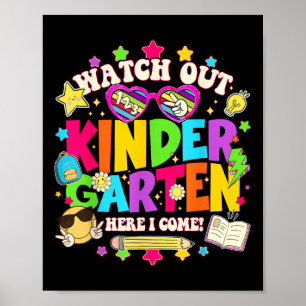 Poster Attention maternelle me voici Kinder retour à l'éc