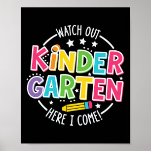 Poster Attention maternelle me voici Kinder retour à l'éc