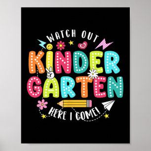Poster Attention maternelle me voici premier jour de reto