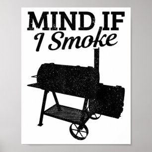 Poster Attention si je fume Barbecue Grillmaster Fumer de