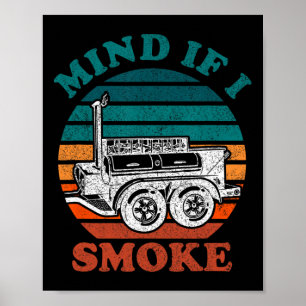 Poster Attention Si Je Fumé Drôle Barbecue Fumeur Viande