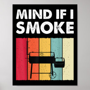Poster Attention Si Je Fume Drôle Barbecue Grillant Viand
