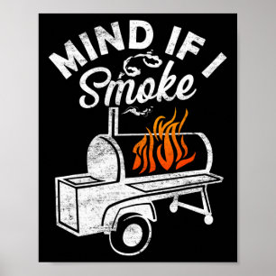 Poster Attention Si Je Fumé Drôle Rétro Byrbecue Fumeur B