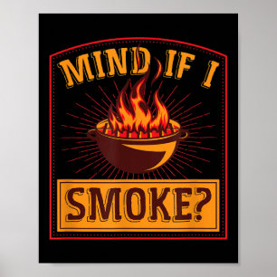 Poster Attention Si Je Fumé Flamme Grill Master Funny Ret