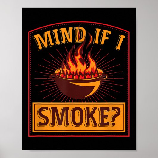 Poster Attention Si Je Fumé Flamme Grill Master Funny Ret (Devant)