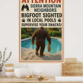 Poster Attention Sierra Mountain Neighbours - Bigfoot Poo (Cuisine)
