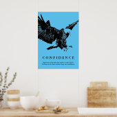 Poster Atterrissage de l'aigle Motivation Confiance Bleu (Cuisine)
