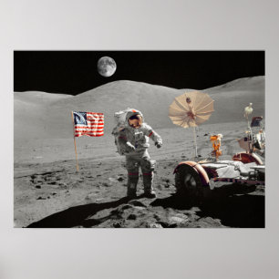 Poster Atterrissage sur la Lune ou est-ce le cas ?