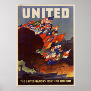 Poster Atterrisseur patriotique des alliés 2 des USA