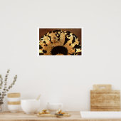 Poster Attic red figure kylix depicting Dionysus and the (Cuisine)