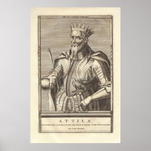 Poster Attila l'hun, fléau de Dieu, de copie antique