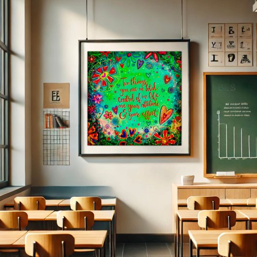 Poster Attitude amusante et Citation d'effort Inspiribili