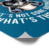 Poster Attitude Check Cat Design With Coffee And Playful  (Coin)