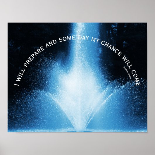 Poster Attitude de la fontaine d'eau bleue Citation inspi (Devant)