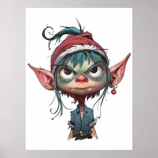 Poster Attitude des elfes de Noël grincheux (Devant)