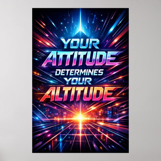 Poster Attitude détermine l'altitude - Art de typographie (Devant)