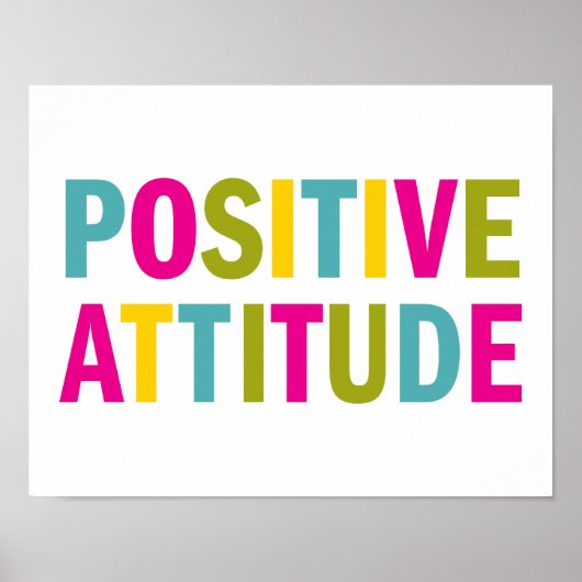 Poster Attitude positif en couleurs vives (Devant)