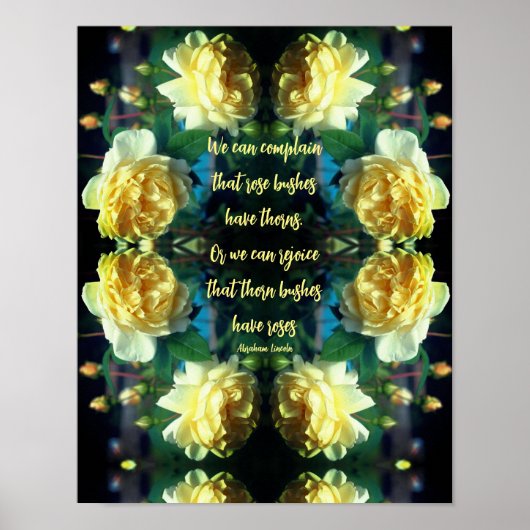 Poster Attitude Roses Jaunes Inspiration Abstraite (Devant)