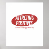 Poster Attracting Positives Good Luck Only Typography Des (Devant)
