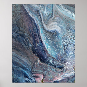 Poster Attraction naturelle 1 Flux bleu Art Abstrait Impr