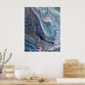 Poster Attraction naturelle 1 Flux bleu Art Abstrait Impr (Cuisine)